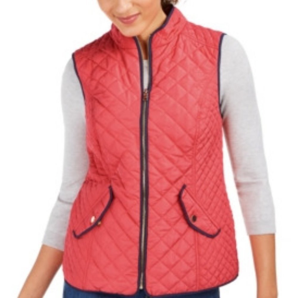 Charter Club Quilted Stand Collar Vest